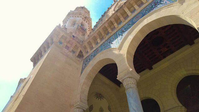 shot of the exterior of the minare of the ketchaoua mosque Algiers
