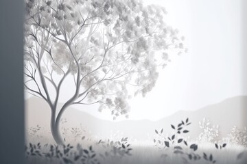 Fototapeta na wymiar sombra de plantas de folhas na parede branca. Abstrato mínimo para apresentação do produto. Primavera e verão.