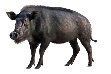 wile pig wild bore on a transparent background, Generative Ai