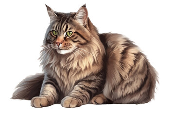 Obraz premium cat sitting on a transparent background, Generative Ai