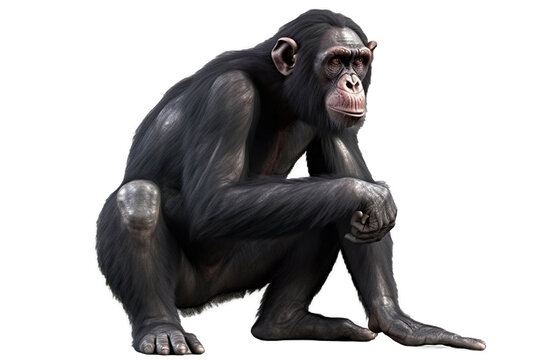 chimpanzee on a transparent background, Generative Ai