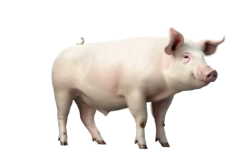 Fotobehang farm pig on a transparent background, Generative Ai © SuperPixel Inc