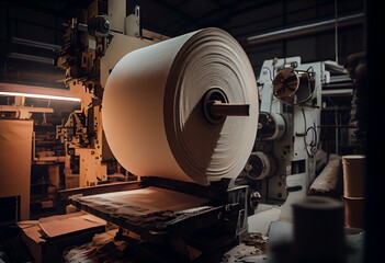 process of production of paper products on machine pulp and paper industry. Generative AI