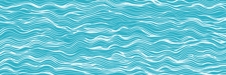 Ripples and water waves, sea surface. Vector natural background.