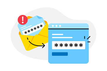 verification, otp one time password has been send, input code concept illustration flat design vector eps10. modern graphic element for landing page, empty state ui, infographic, icon