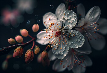 水彩 桜 花びら. Generative AI