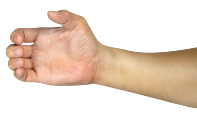 hand holding something isolated