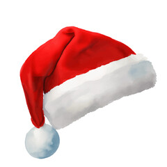 santa hat with style hand drawn digital painting illustration