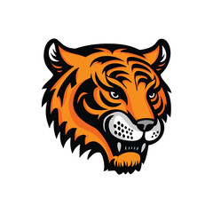 furious tiger head mascot logo