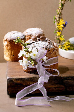 Italian traditional Easter panettone cake