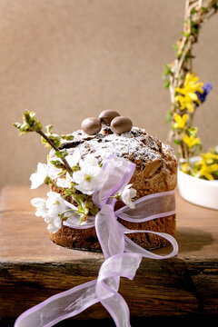 Italian traditional Easter panettone cake