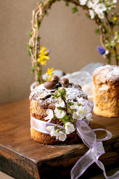 Italian traditional Easter panettone cake