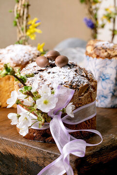 Italian traditional Easter panettone cake