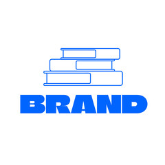 Minimalist Book Stack Outline Vector Logo Template