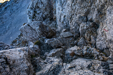 Fototapeta na wymiar Climbing in Julian alps, Slovenia 