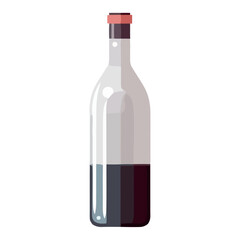 Wine bottle icon design on transparent background