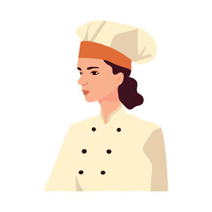One woman chef cooking gourmet food vector illustration