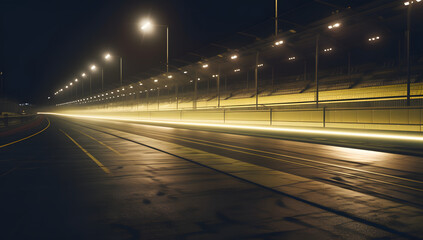 Fototapeta na wymiar Race track at night, Generative Ai