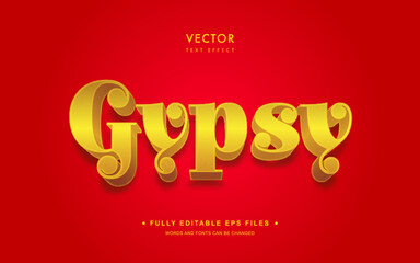 Vector Editable Text Effect in Gypsy Gold Style