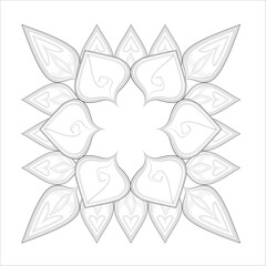 Obraz premium Mandala art for coloring book and art therapy. Doodle vector of flowers for coloring sheet for every age