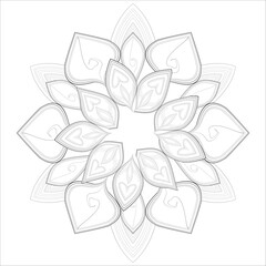 Mandala art for coloring book and art therapy. Doodle vector of flowers for coloring sheet for every age