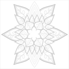 Coloring Books. Hand drawn flowers in zentangle style for t-shirt design or tattoo and coloring book