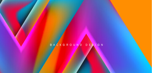 Futuristic triangle vector abstract background with colorful fluid gradients