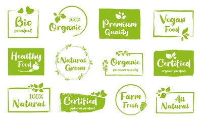 Organic food, natural product, healthy life and farm fresh for food and drink promotion.