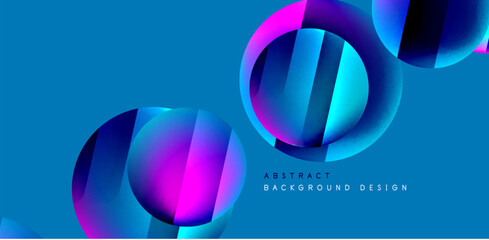 Circles with glossy surface and light and shadow effects abstract background. Template for covers, templates, flyers, placards, brochures, banners