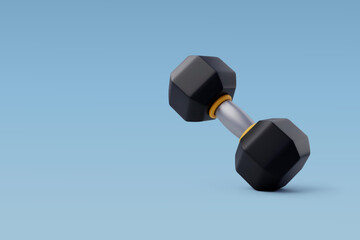 Obraz premium 3d Vector Dumbbell, Workout gym tools, Sport equipment, Gym time concept.