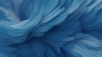Blue feather, with the feather’s shaft and quills lit up by a bright light source., Generative Ai