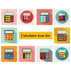 Color calculator icon set illustration vector