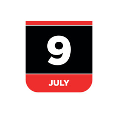 7th july day icon. day 7 of july calendar.