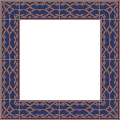 Antique tile frame mosaic geometry cross check