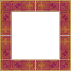 Antique tile frame square check spiral geometry lattice line