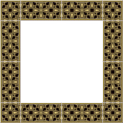 Antique tile frame curve cross star square geometry