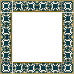 Antique tile frame polygon star geometry dot line kaleidoscope