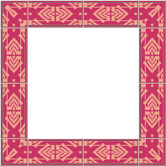 Antique tile frame polygon geometry stitch cross line