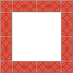 Antique tile frame polygon geometry check cross