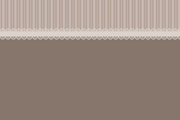 Text frame with vertical stripe lace ribbon - brown