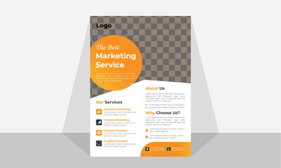 Business flyer template for print, corporate flyer design.