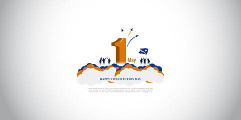 Vector illustration for Happy Constitution Day Marshall Islands