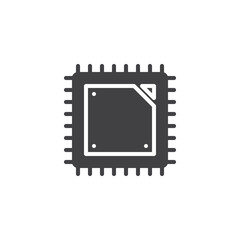 Computer microchip vector icon