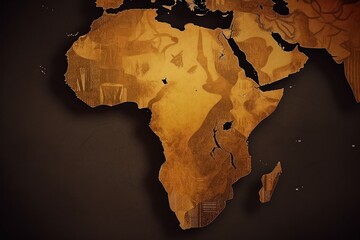 Jjuneteenth and african liberation day with africa map, generative AI