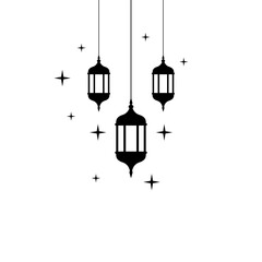 Black Lantern Silhouette Ramadan Islamic