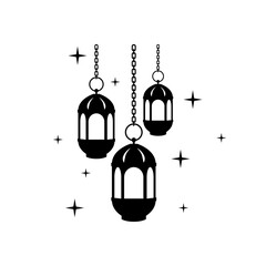 Ramadan Islamic Lantern Black Silhouette