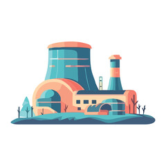 Modern nuclear power plant symbolizes dangerous pollution