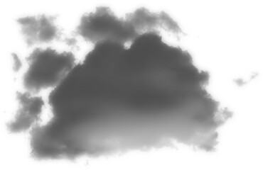 overcast cloud element on transparent background