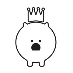 piggy bank with crown