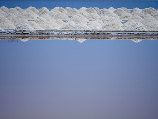 Salt fields evaporate into salt.